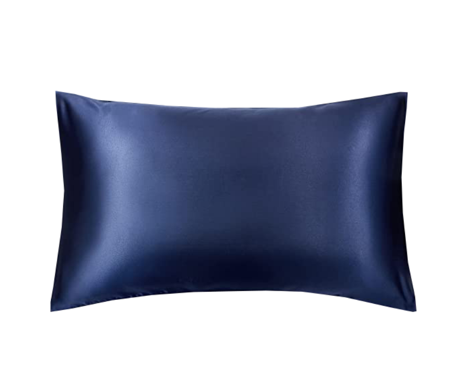 Blue satin best sale pillowcase