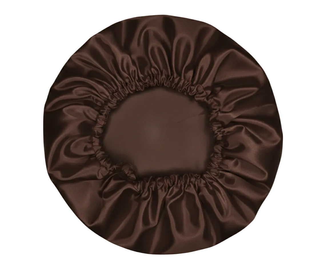 BROWN SATIN BONNET
