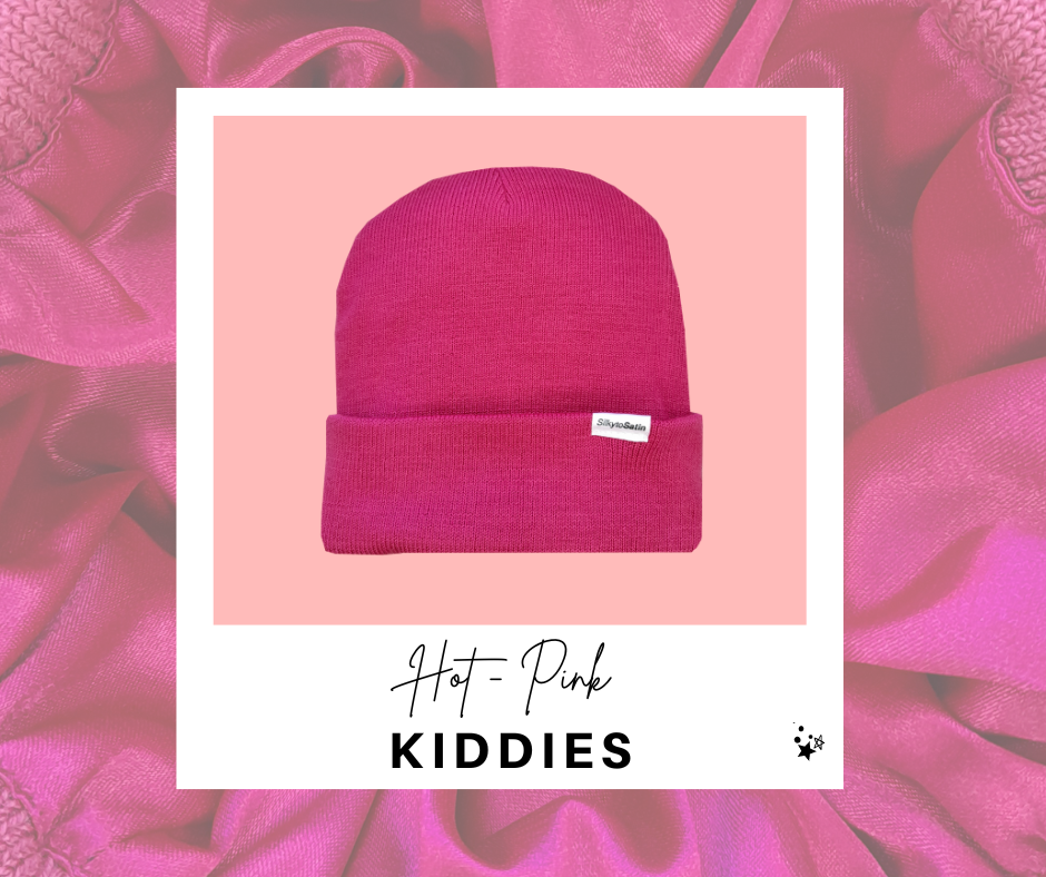 HOT-PINK SATIN-LINED BEANIE (KIDDIES)