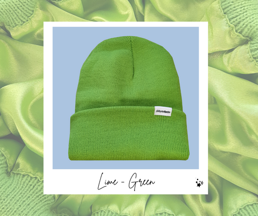 LIME - GREEN SATIN-LINED BEANIE