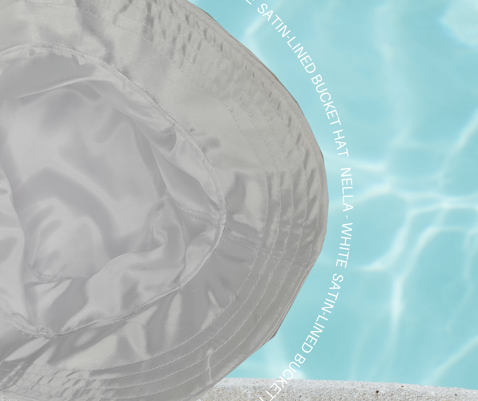 NELLA - WHITE SATIN-LINED BUCKET HAT