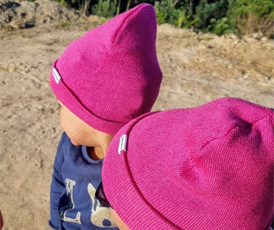 HOT-PINK SATIN-LINED BEANIE (KIDDIES)