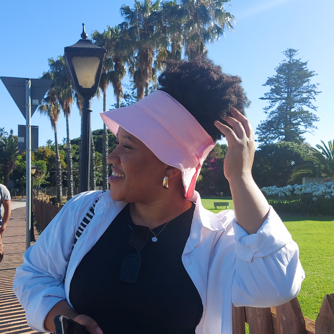PINK - AFRO PUFF BUCKET HAT