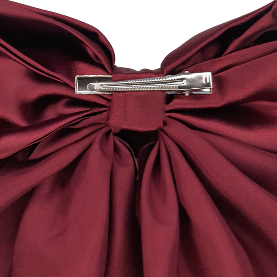 MAROON HAIR BOW CLIP