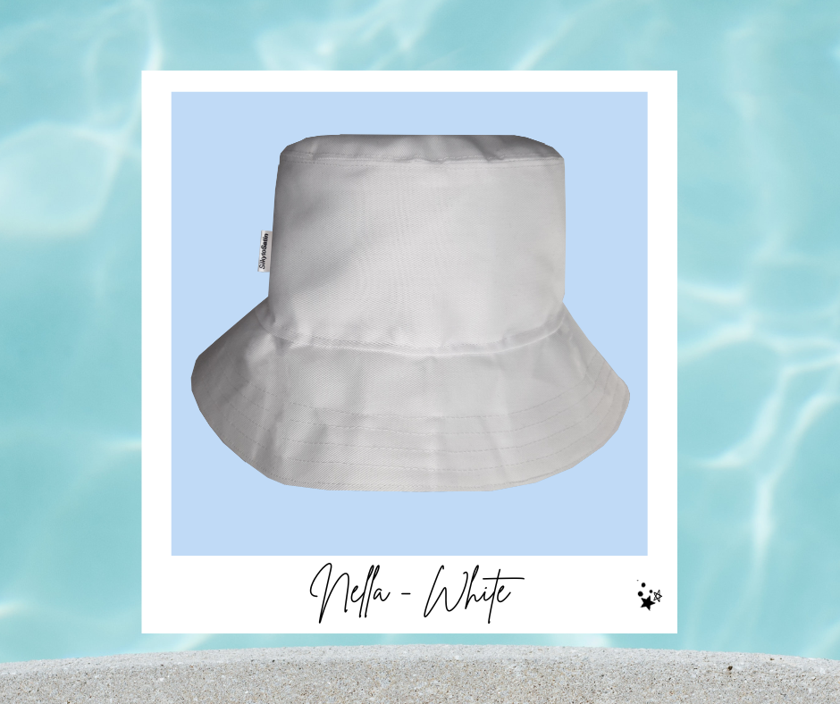 NELLA - WHITE SATIN-LINED BUCKET HAT