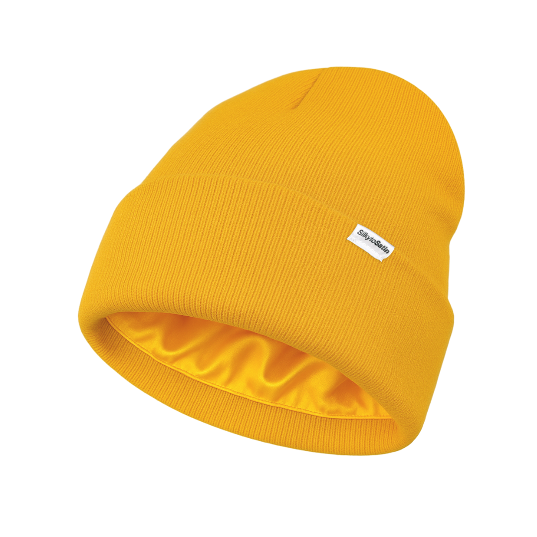 SUNSHINE - YELLOW SATIN-LINED BEANIE