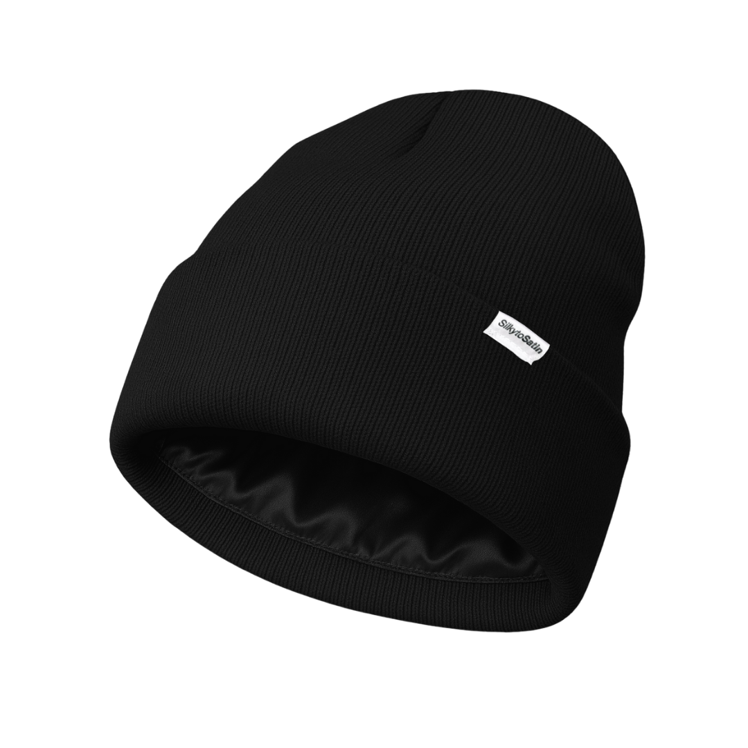 BLXCK SATIN-LINED BEANIE