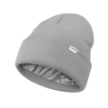 ASHLEY-GREY SATIN-LINED BEANIE