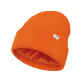 AMY- ORANGE SATIN-LINED BEANIE