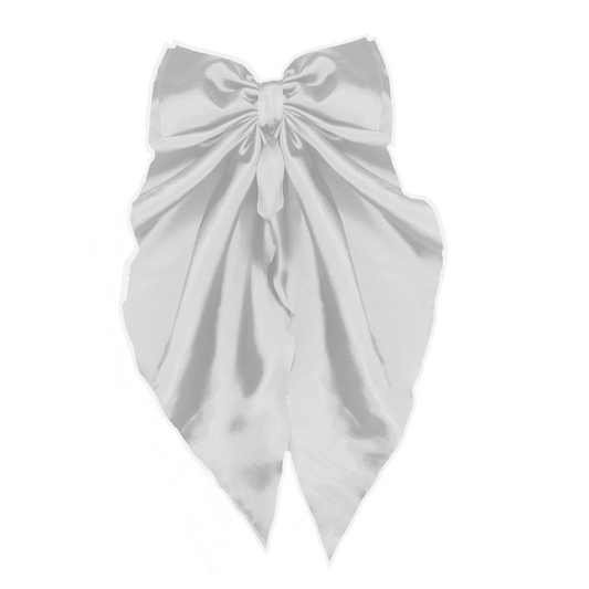 WHITE HAIR BOW CLIP