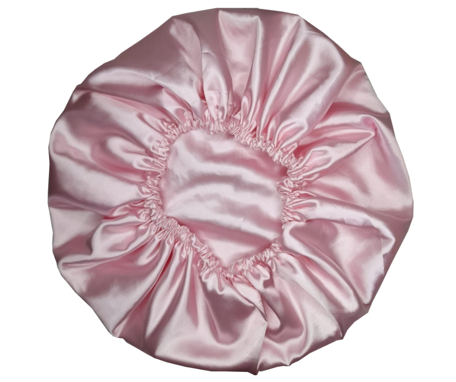 BABY PINK SATIN BONNET