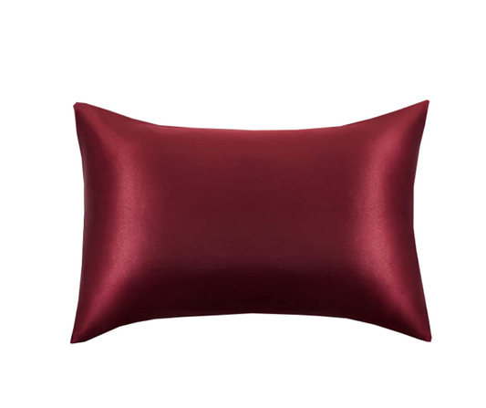 MAROON SATIN PILLOWCASE