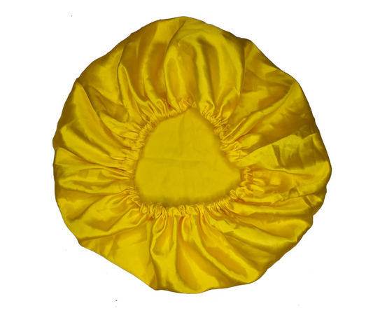 YELLOW SATIN BONNET